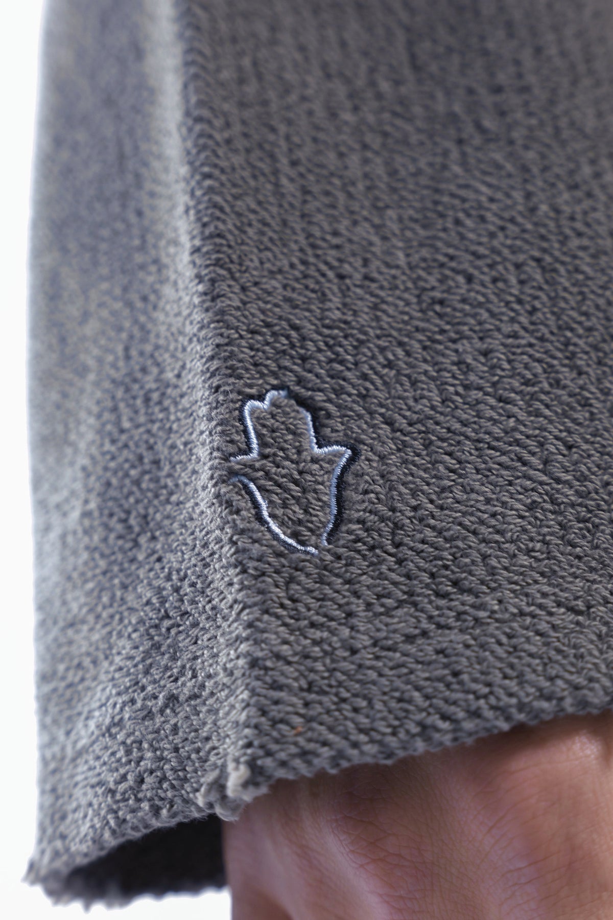 Sanur Jacket in Gris anthracite, embroidered khamsa at the cuff