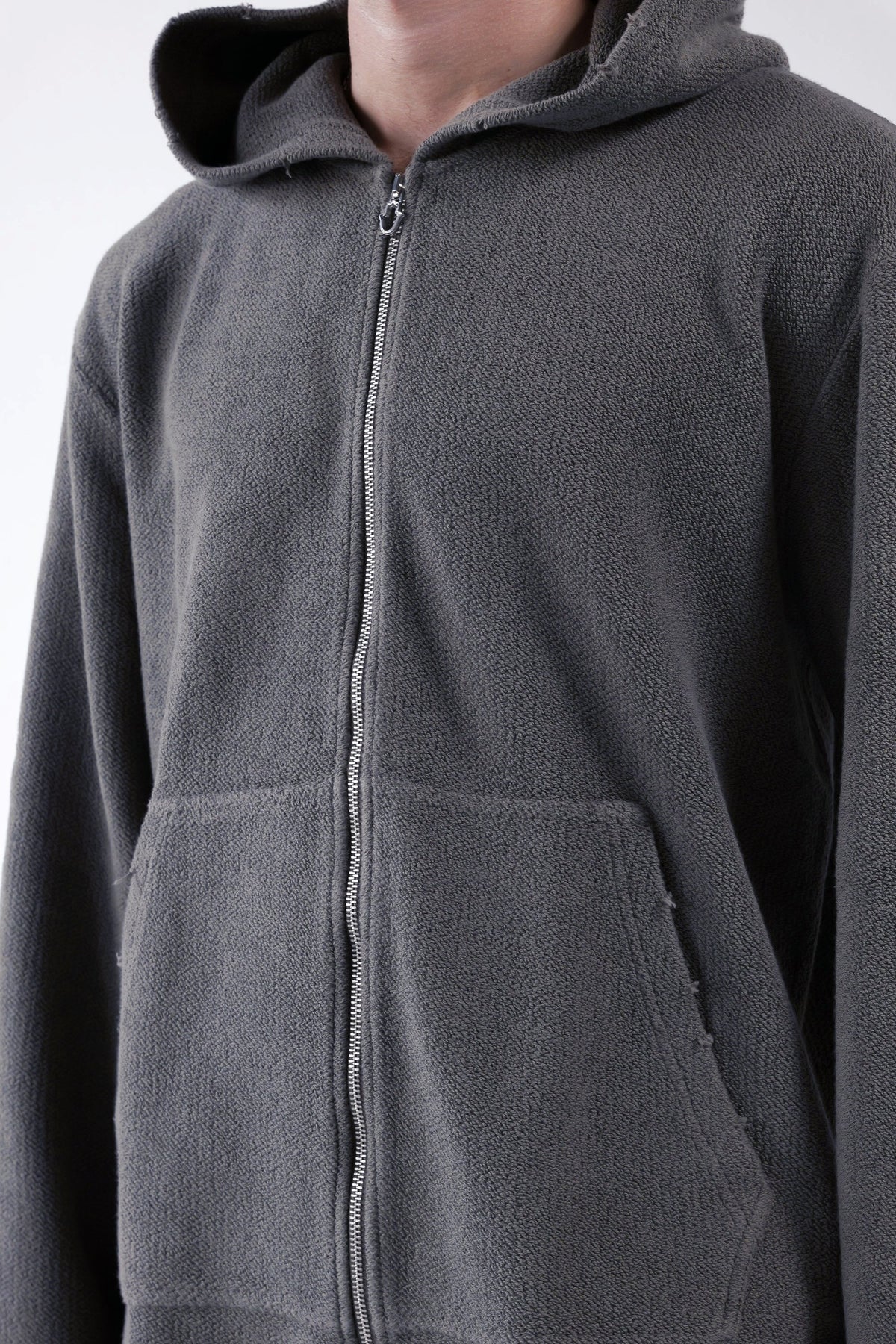Sanur Jacket in Gris anthracite, front with zip and pocket